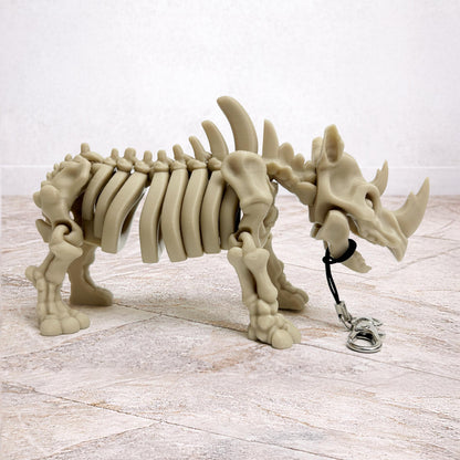 Flexibel Triceratops-Skelett-Schlüsselanhänger 3D-gedruckt Dinosaurier Toy Beweglich Geschenk - Plexiwire 3D Drucke