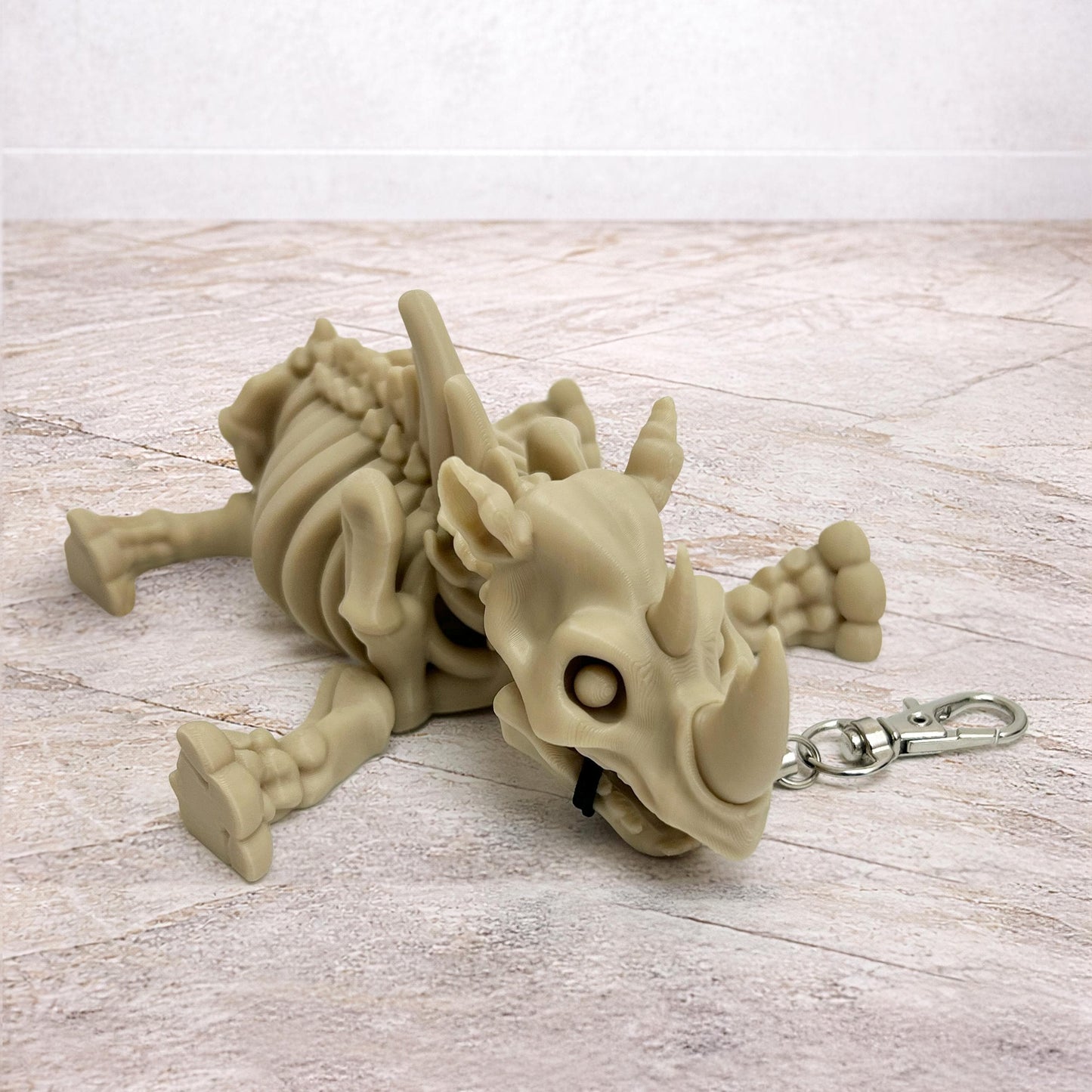 Flexibel Triceratops-Skelett-Schlüsselanhänger 3D-gedruckt Dinosaurier Toy Beweglich Geschenk - Plexiwire 3D Drucke