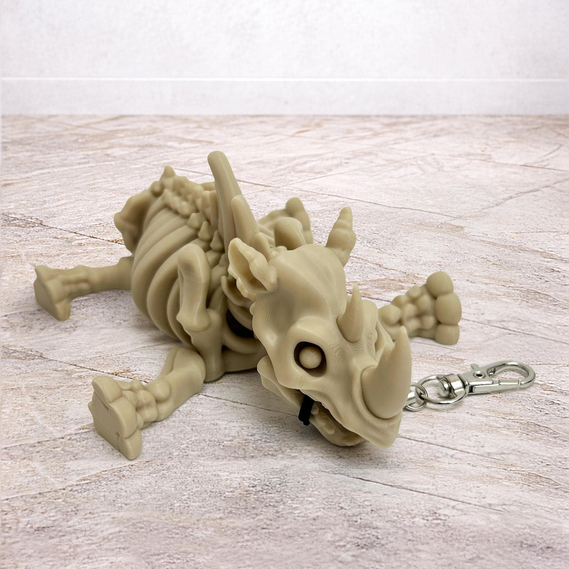 Flexibel Triceratops-Skelett-Schlüsselanhänger 3D-gedruckt Dinosaurier Toy Beweglich Geschenk - Plexiwire 3D Drucke