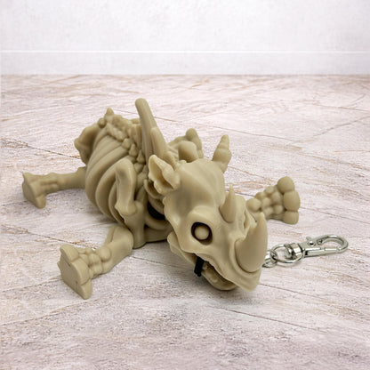 Flexibel Triceratops-Skelett-Schlüsselanhänger 3D-gedruckt Dinosaurier Toy Beweglich Geschenk - Plexiwire 3D Drucke