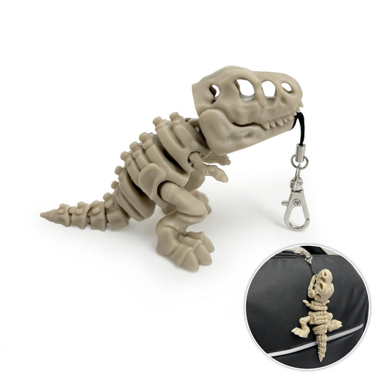 T-Rex-Skelett-Schlüsselanhänger Beweglich Dinosaurier Toy Bone Style Rucksackanhänger Geschenk - Plexiwire 3D Drucke