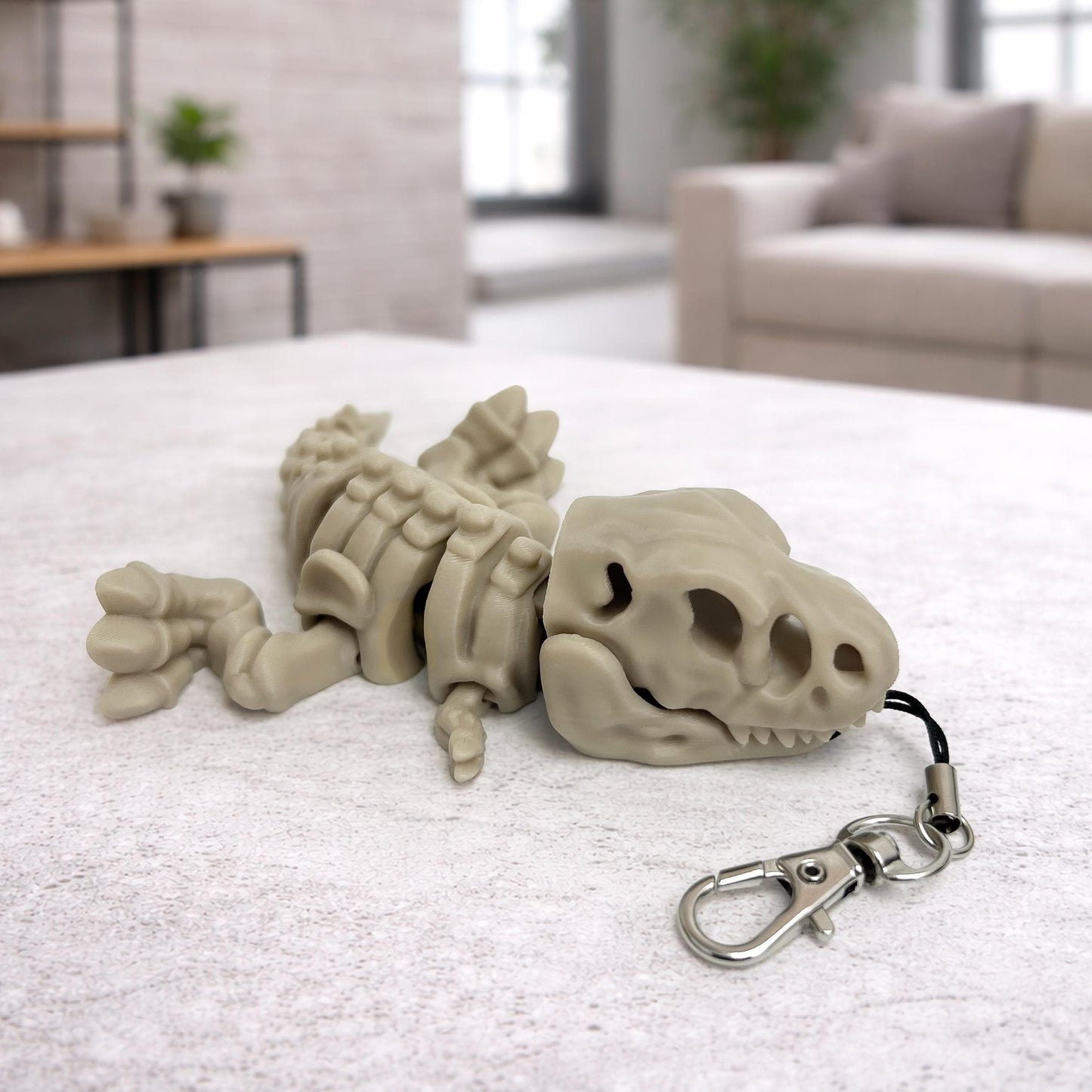 T-Rex-Skelett-Schlüsselanhänger Beweglich Dinosaurier Toy Bone Style Rucksackanhänger Geschenk - Plexiwire 3D Drucke
