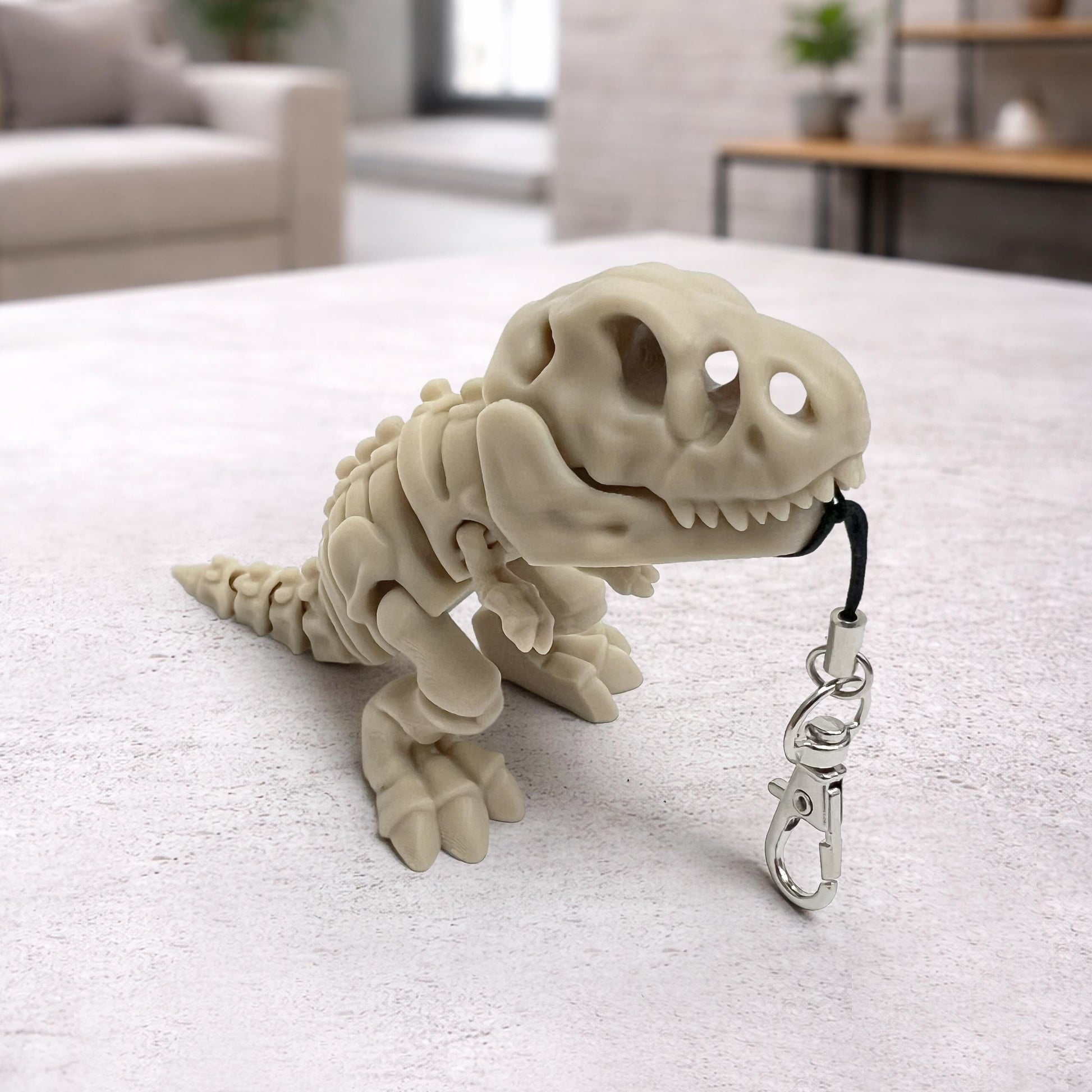 T-Rex-Skelett-Schlüsselanhänger Beweglich Dinosaurier Toy Bone Style Rucksackanhänger Geschenk - Plexiwire 3D Drucke