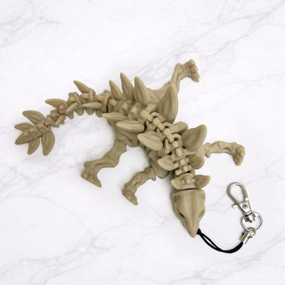 Skelett-Schlüsselanhänger | 3D-gedruckt Dinosaurier-Schlüsselanhänger | Flexibelr Wirbelsäulen-Schlüsselanhänger | Rucksackanhänger - Plexiwire 3D Drucke