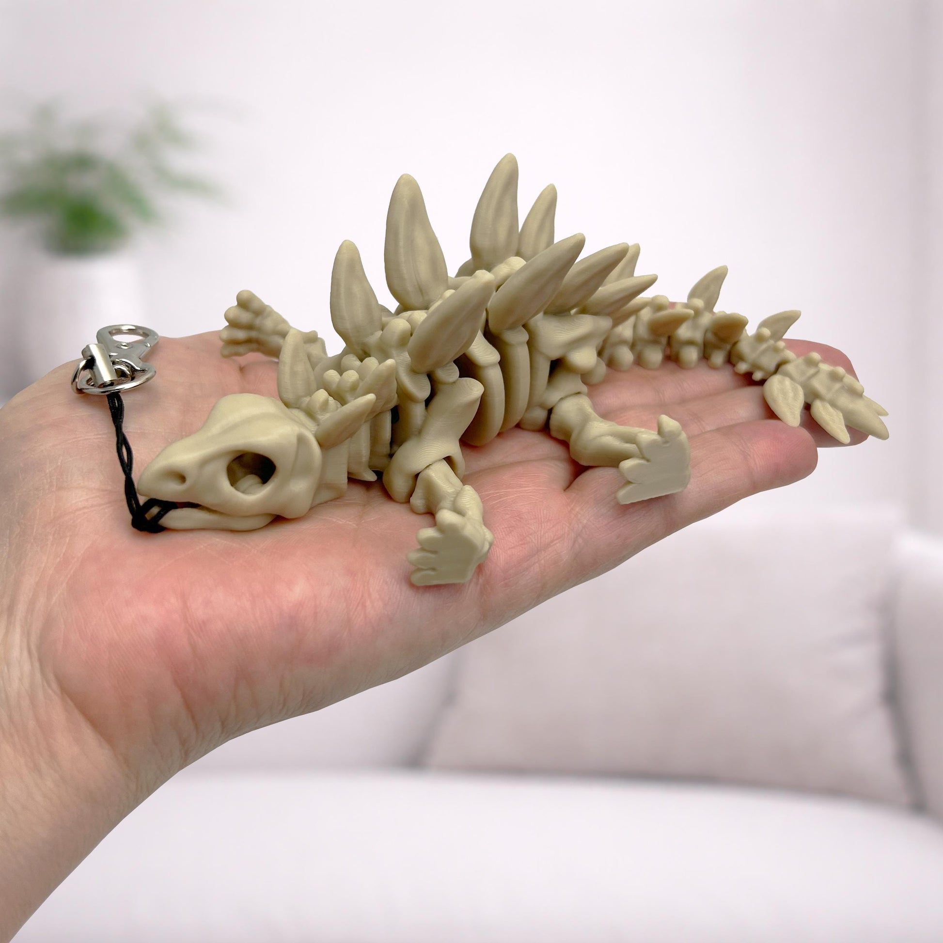Skelett-Schlüsselanhänger | 3D-gedruckt Dinosaurier-Schlüsselanhänger | Flexibelr Wirbelsäulen-Schlüsselanhänger | Rucksackanhänger - Plexiwire 3D Drucke