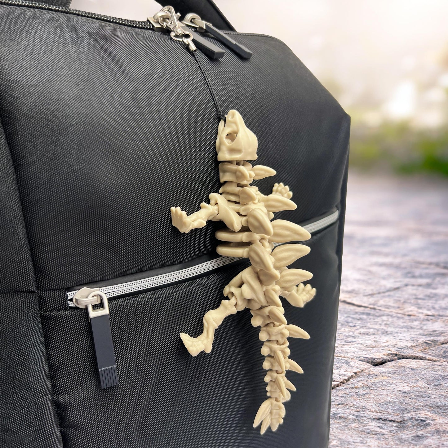 Skelett-Schlüsselanhänger | 3D-gedruckt Dinosaurier-Schlüsselanhänger | Flexibelr Wirbelsäulen-Schlüsselanhänger | Rucksackanhänger - Plexiwire 3D Drucke