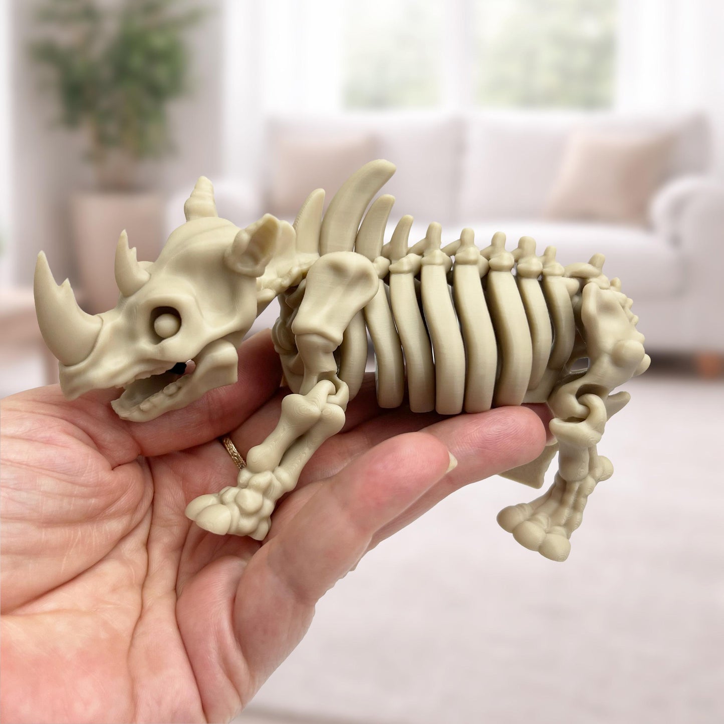 Flexibel Triceratops-Skelett-Schlüsselanhänger 3D-gedruckt Dinosaurier Toy Beweglich Geschenk - Plexiwire 3D Drucke