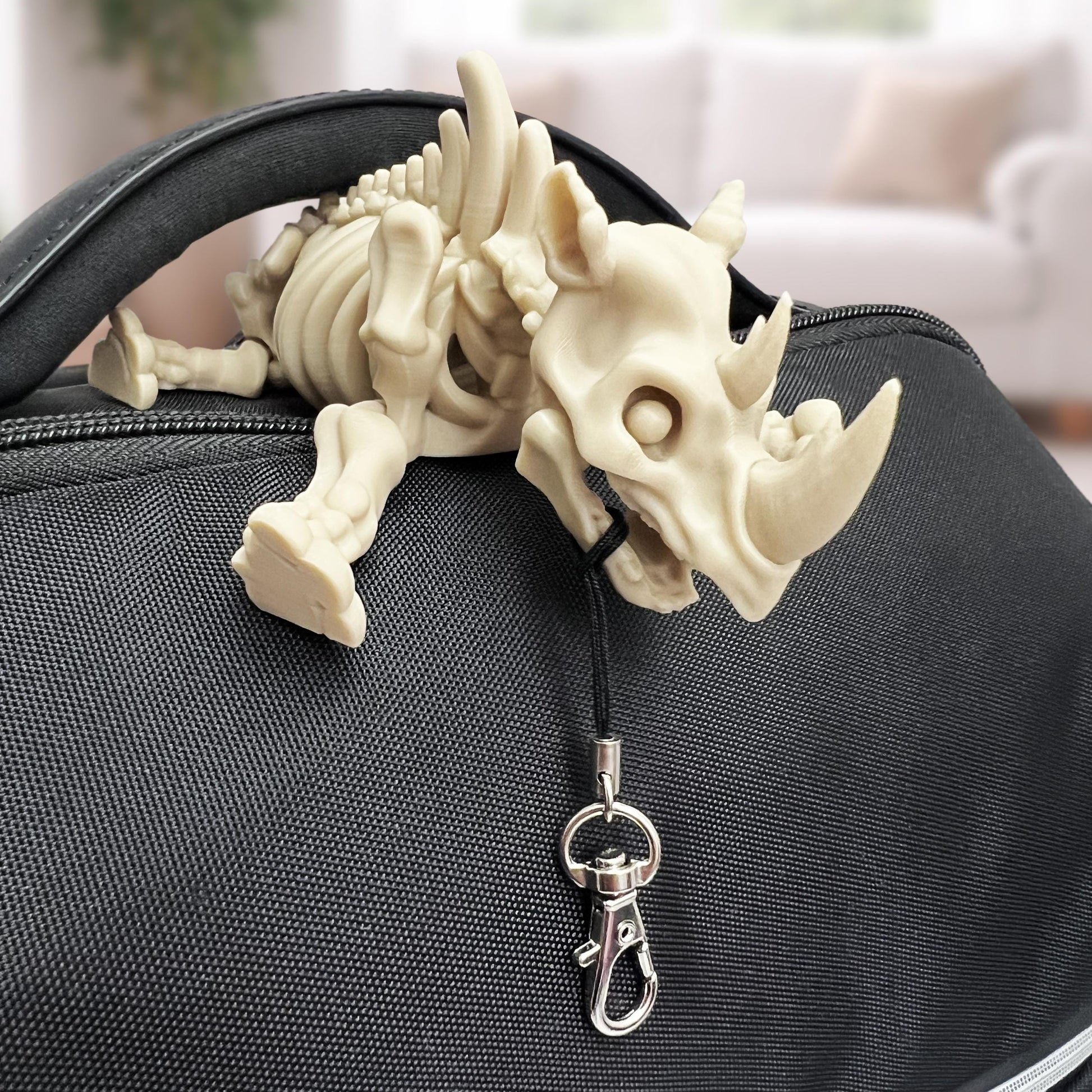 Flexibel Triceratops-Skelett-Schlüsselanhänger 3D-gedruckt Dinosaurier Toy Beweglich Geschenk - Plexiwire 3D Drucke