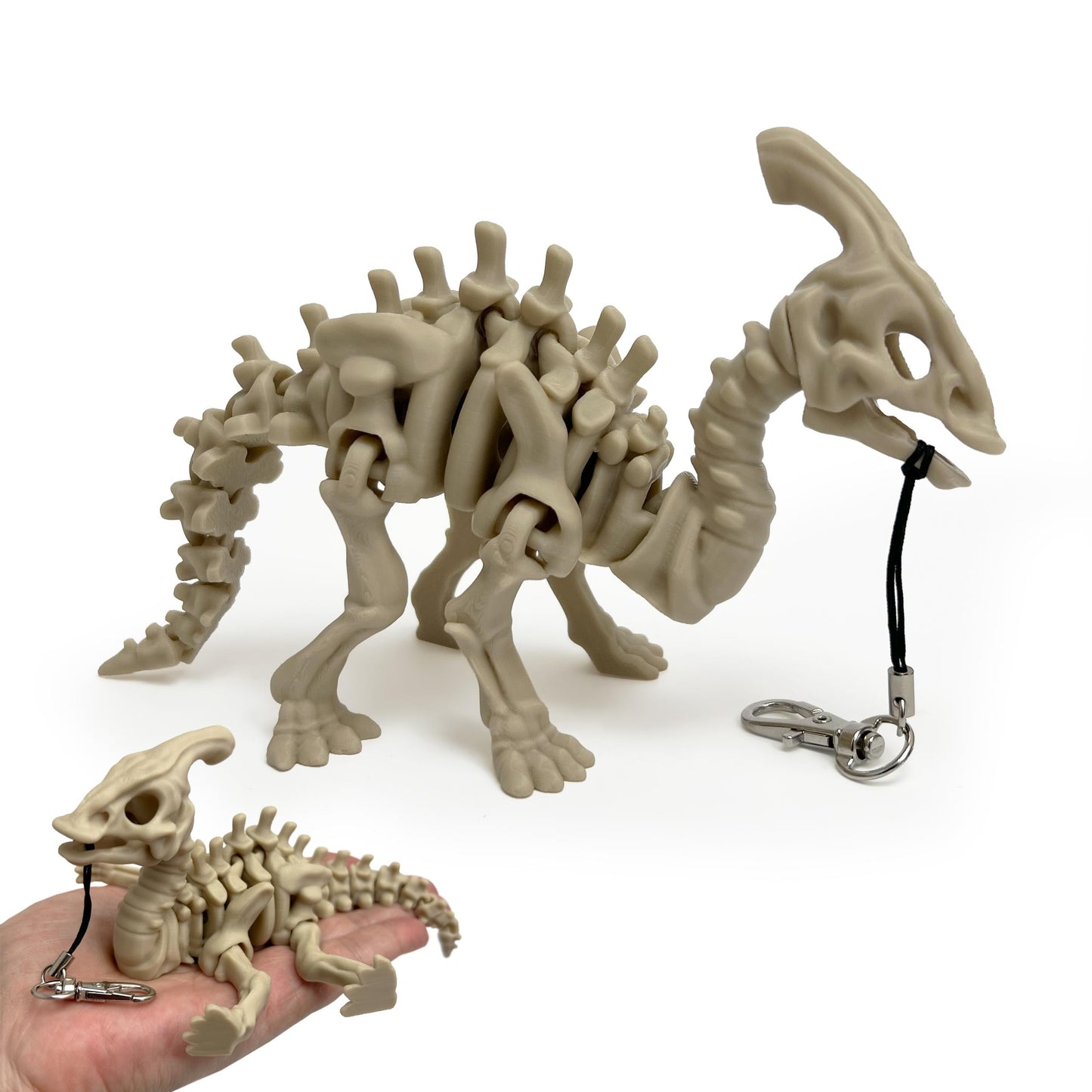 Dinosaurier Skelett-Schlüsselanhänger Beweglich 3D-gedruckt Dino-Taschenanhänger Geschenk - Plexiwire 3D Drucke