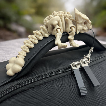 Triceratops-Skelett-Schlüsselanhänger Beweglich Dino-Taschenanhänger Fidget-Spielzeug Geschenk - Plexiwire 3D Drucke