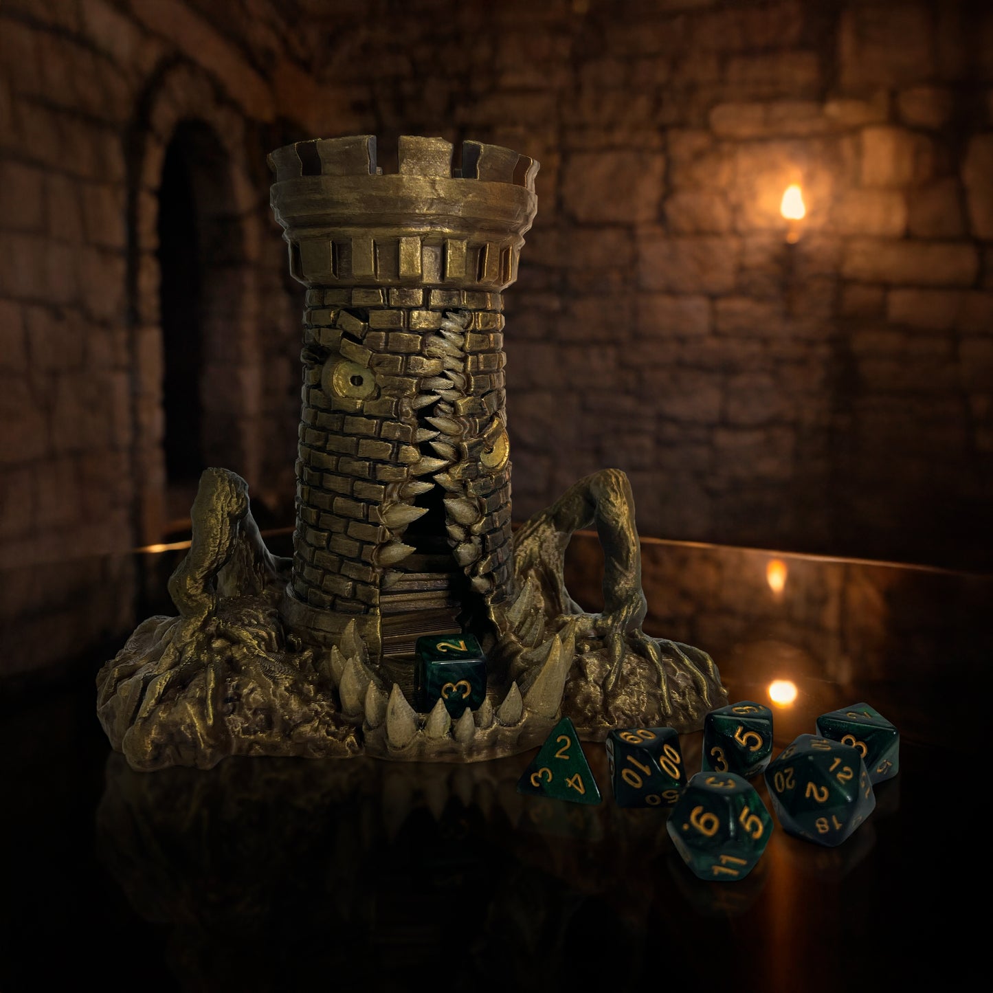 Mimic Dice Tower Hand Painted