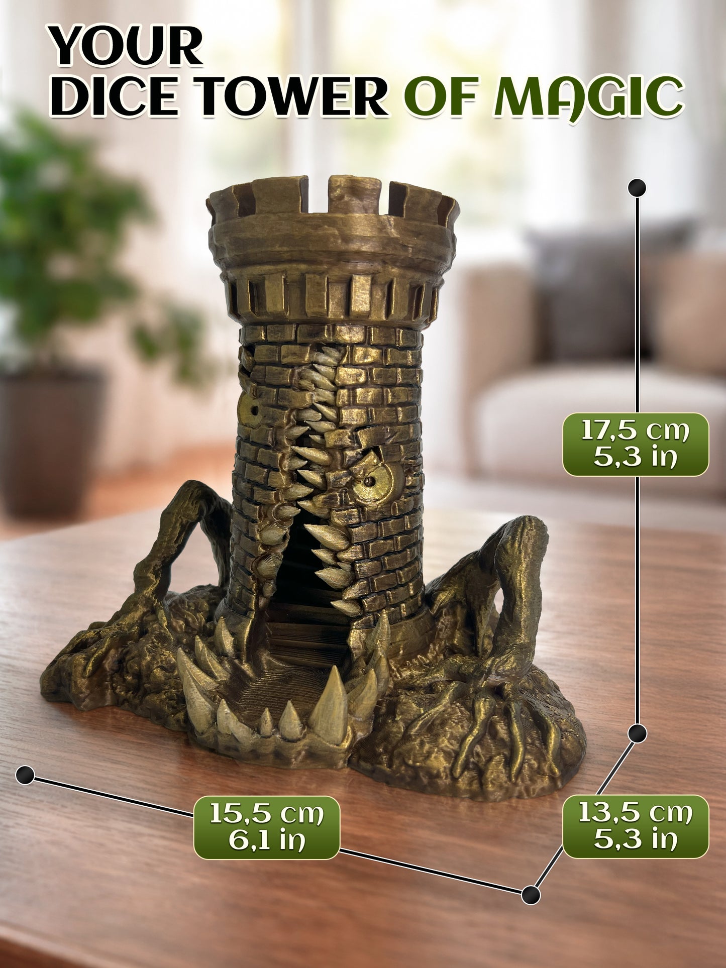 Mimic Dice Tower Hand Painted