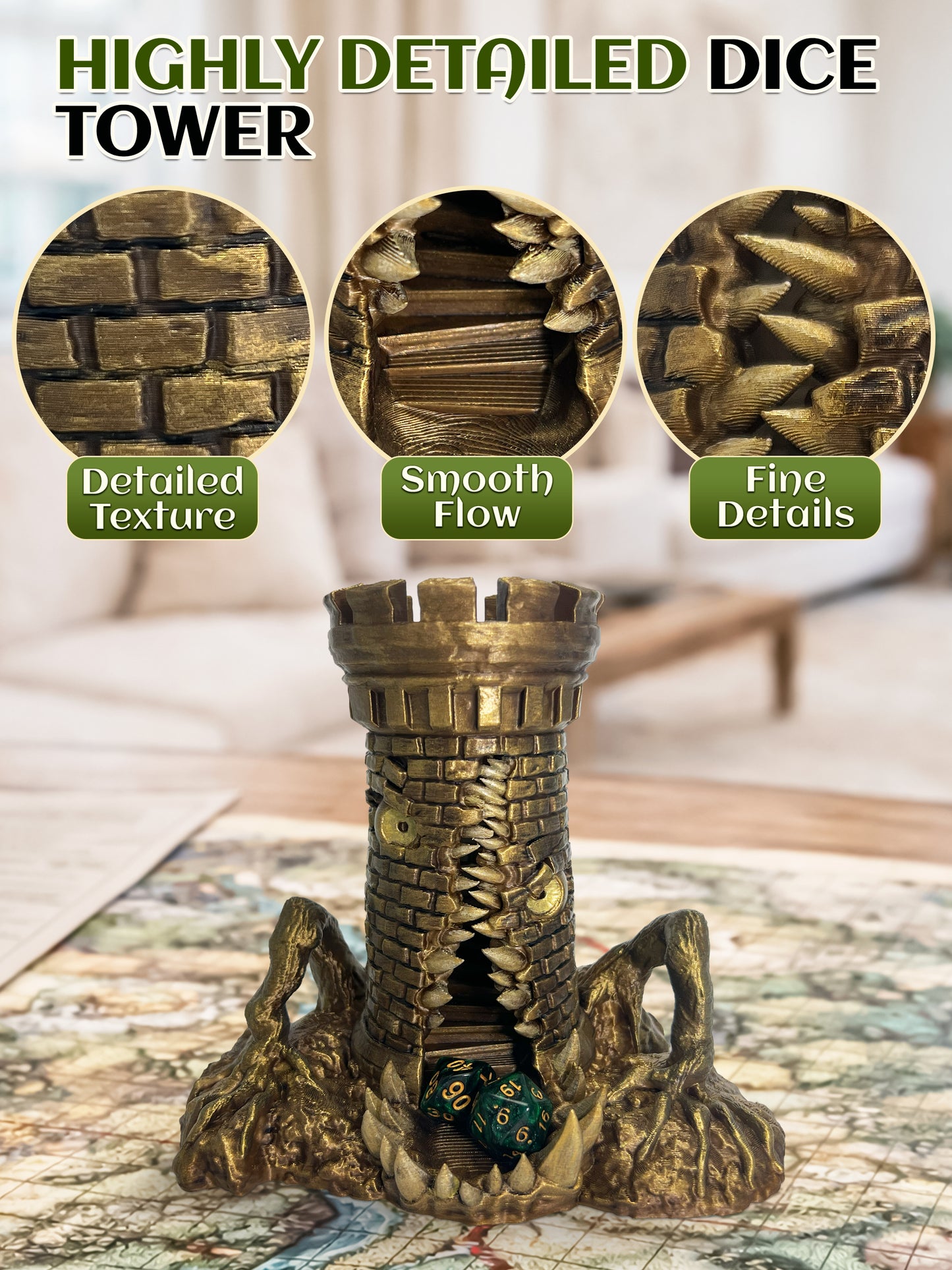 Mimic Dice Tower Hand Painted