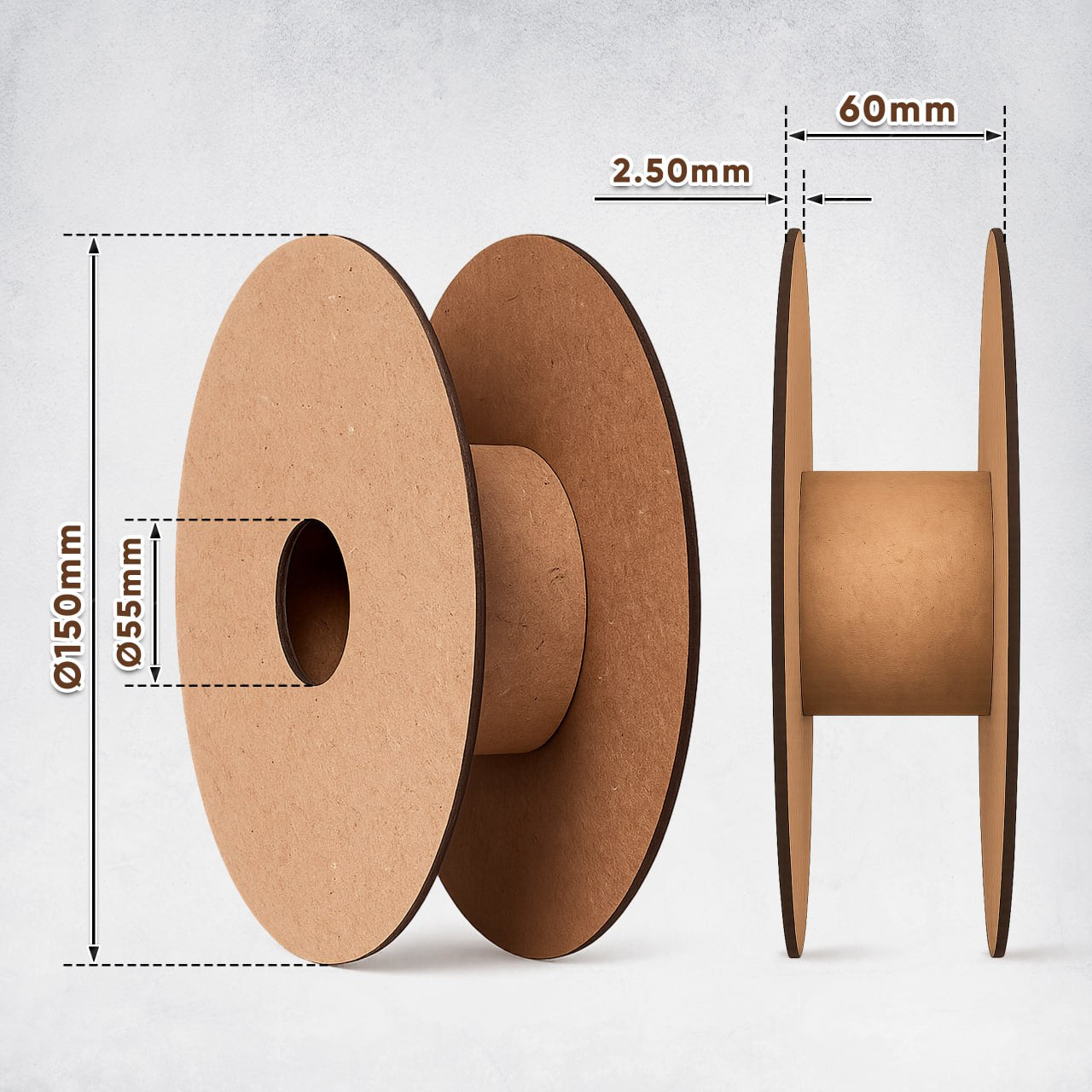 Eco-friendly cardboard filament spool Plexiwire