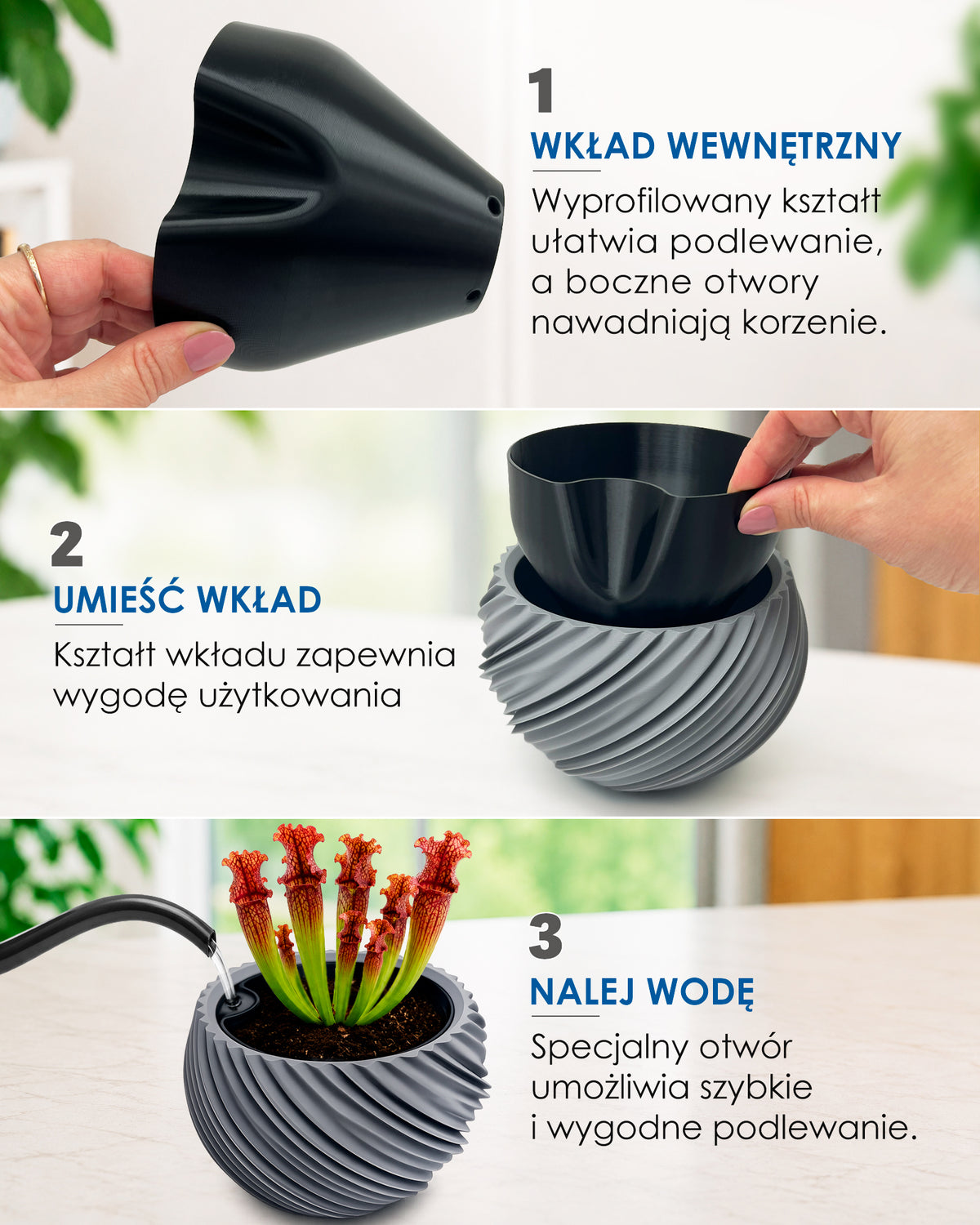 AQUA VENUS – Decorative Self-Watering Planter for Indoor Plants M / L