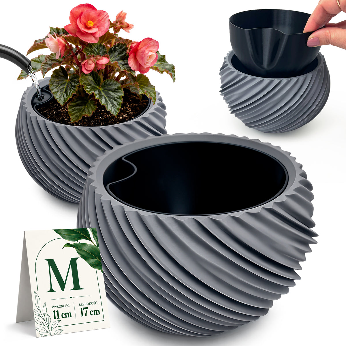 AQUA VENUS – Decorative Self-Watering Planter for Indoor Plants M / L