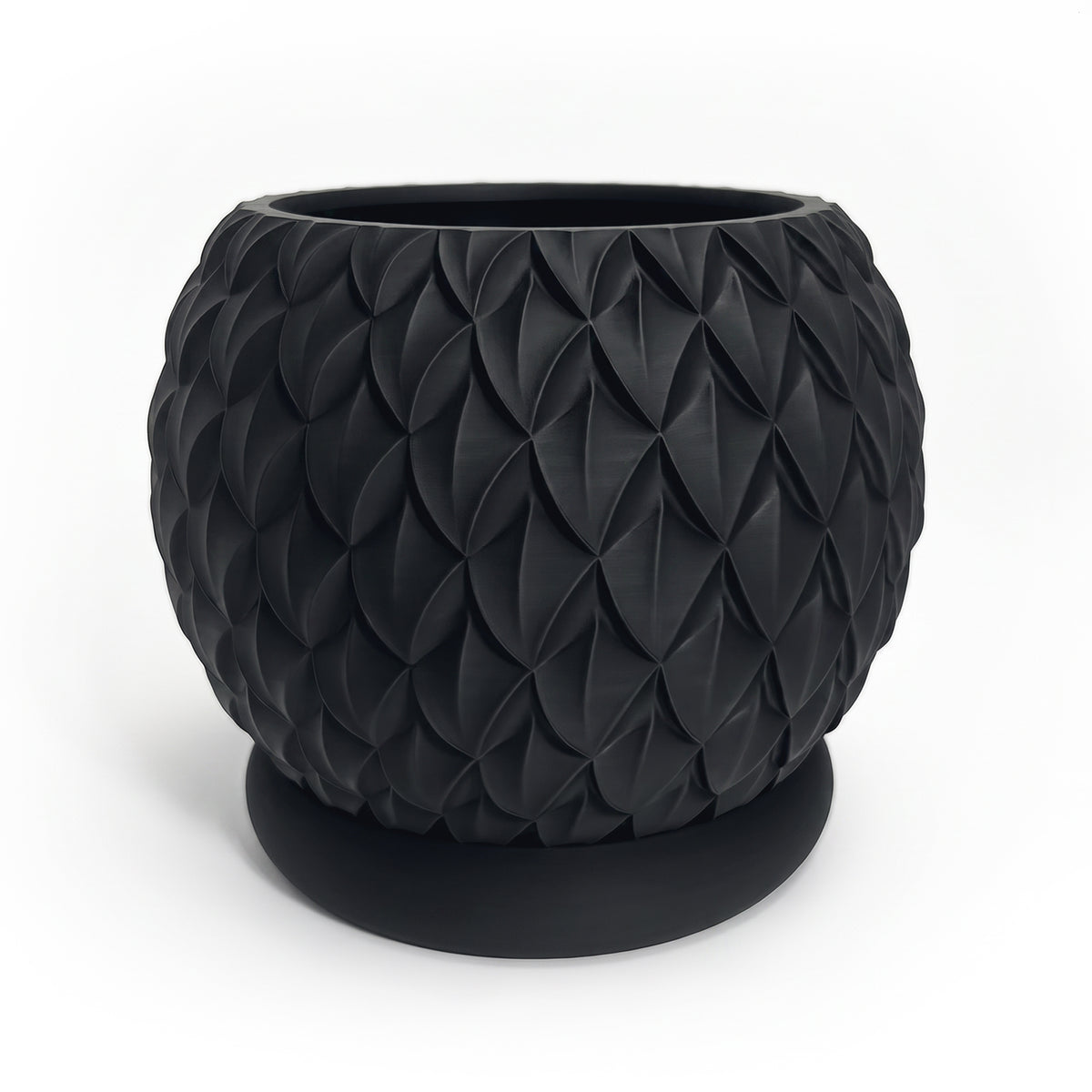 PRISMA M – Dekorativer 3D-Blumentopf mit Drainageloch und Untersetzer
