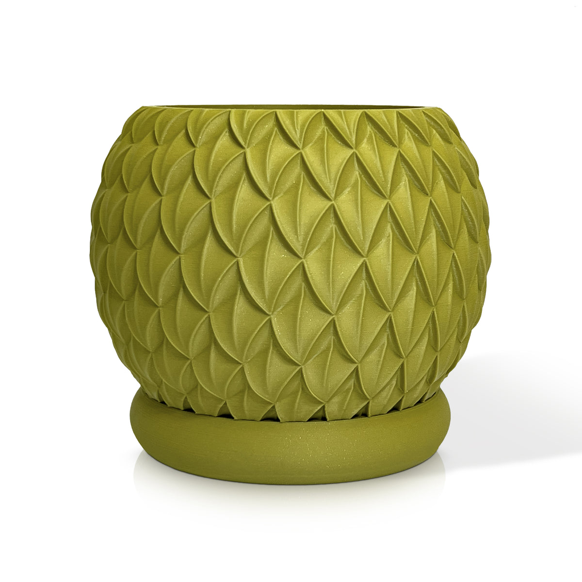 PRISMA M – Dekorativer 3D-Blumentopf mit Drainageloch und Untersetzer